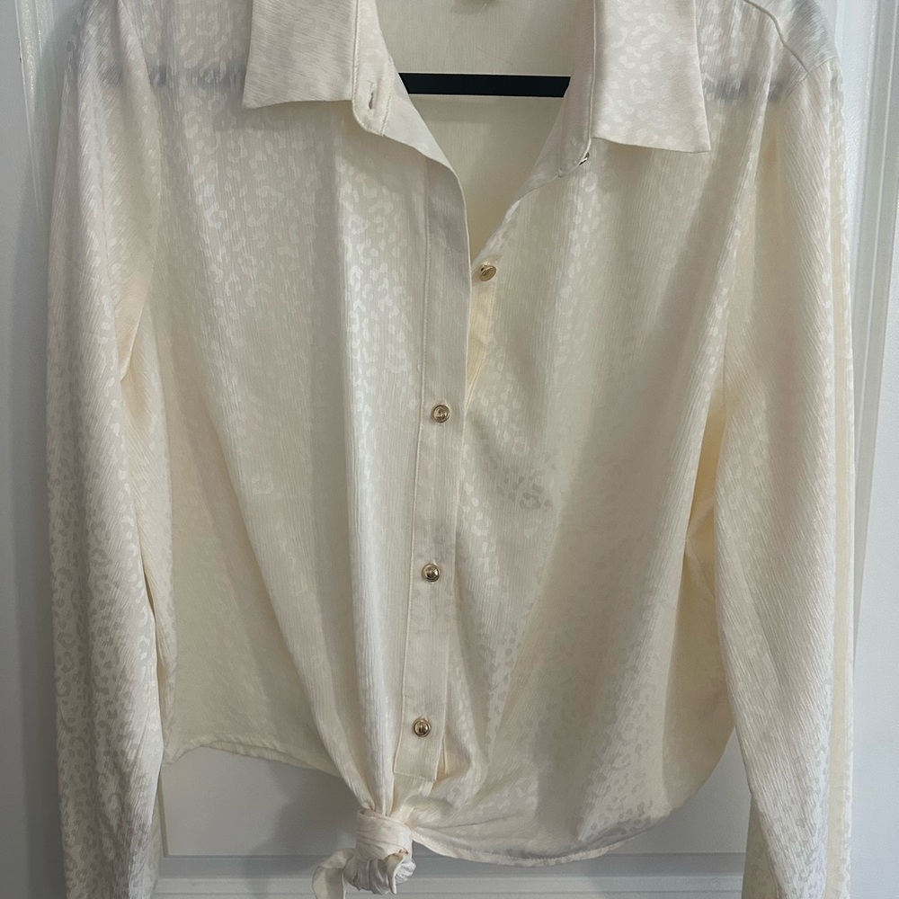 Michael Kors Cream Button-Up Blouse